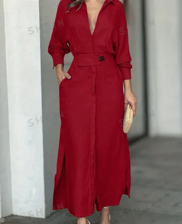 π49% OFFπ2024 Cotton And Linen Solid Color Maxi Dress