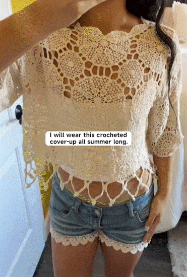 🔥 Women's Boho Crochet Blouse with Fringe Trim & Openwork Pattern Design