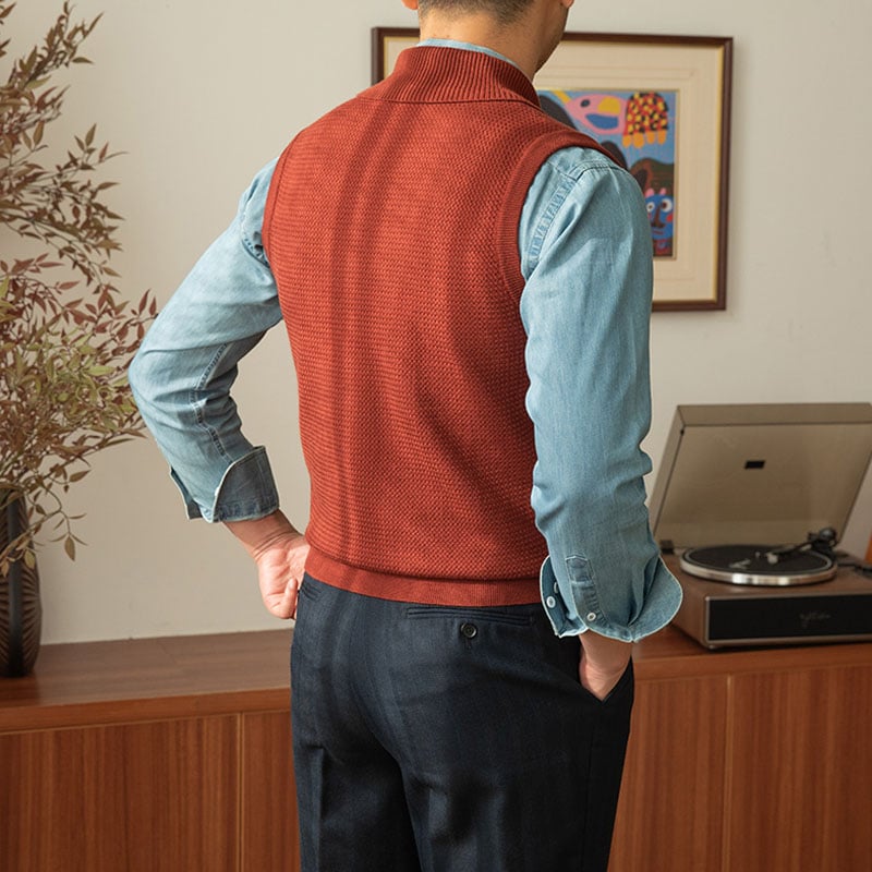 Men's casual collar knit vest