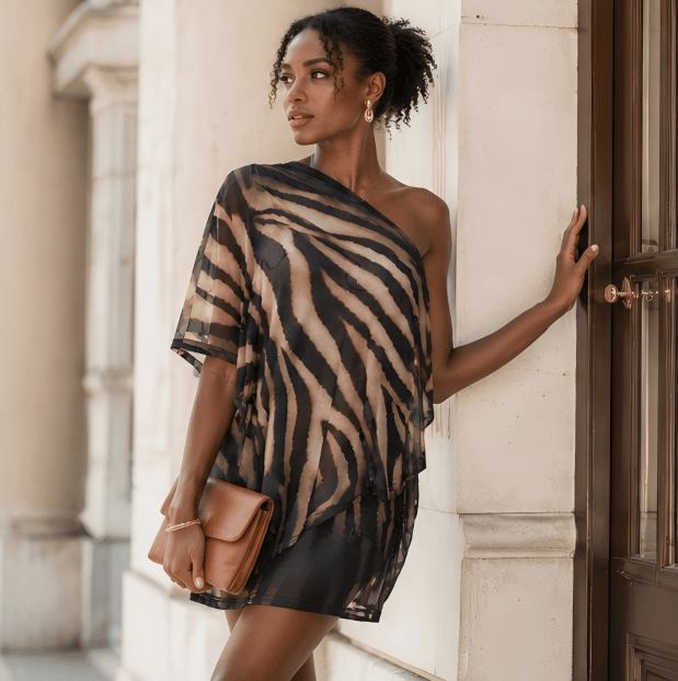ð¥Craving You: Animal Print Draped Mini Skirt Set
