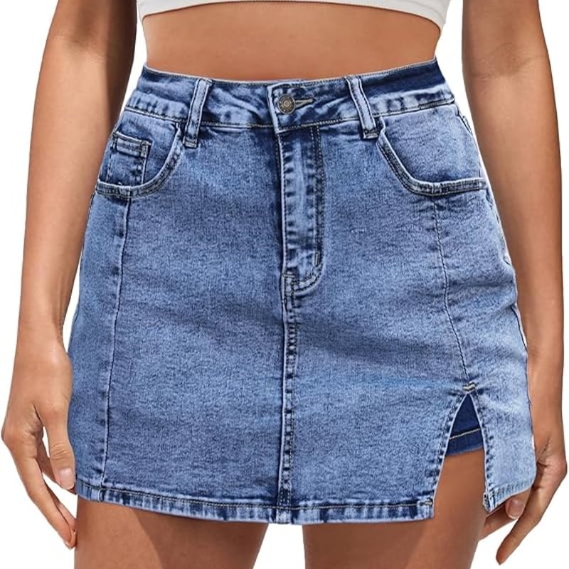 ๐โจ Women's High-Waisted Denim Skort โ Mini Skirt Vibes with Shorts Comfort! ๐ฅ๐