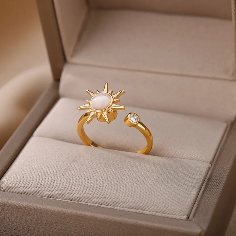 Unzip Spinning Sunflower Ring