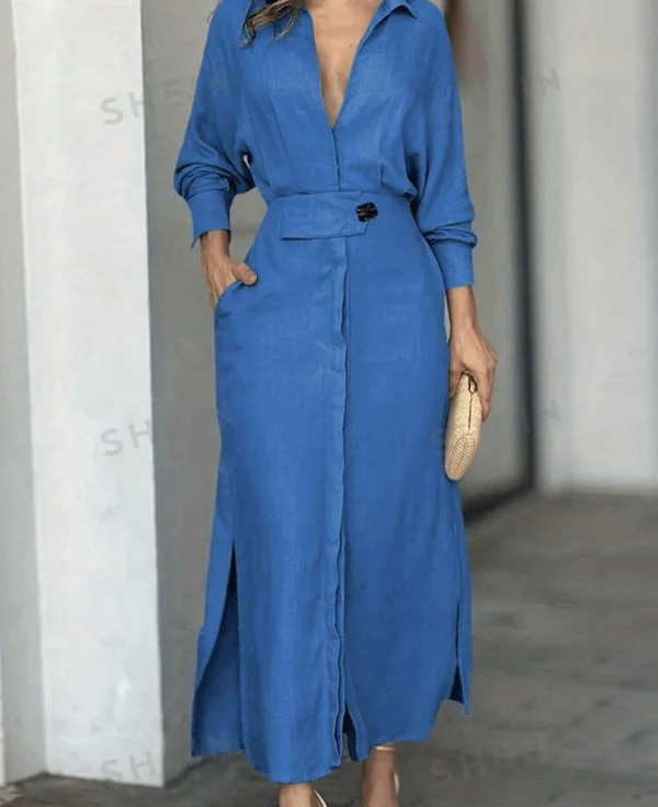 π49% OFFπ2024 Cotton And Linen Solid Color Maxi Dress