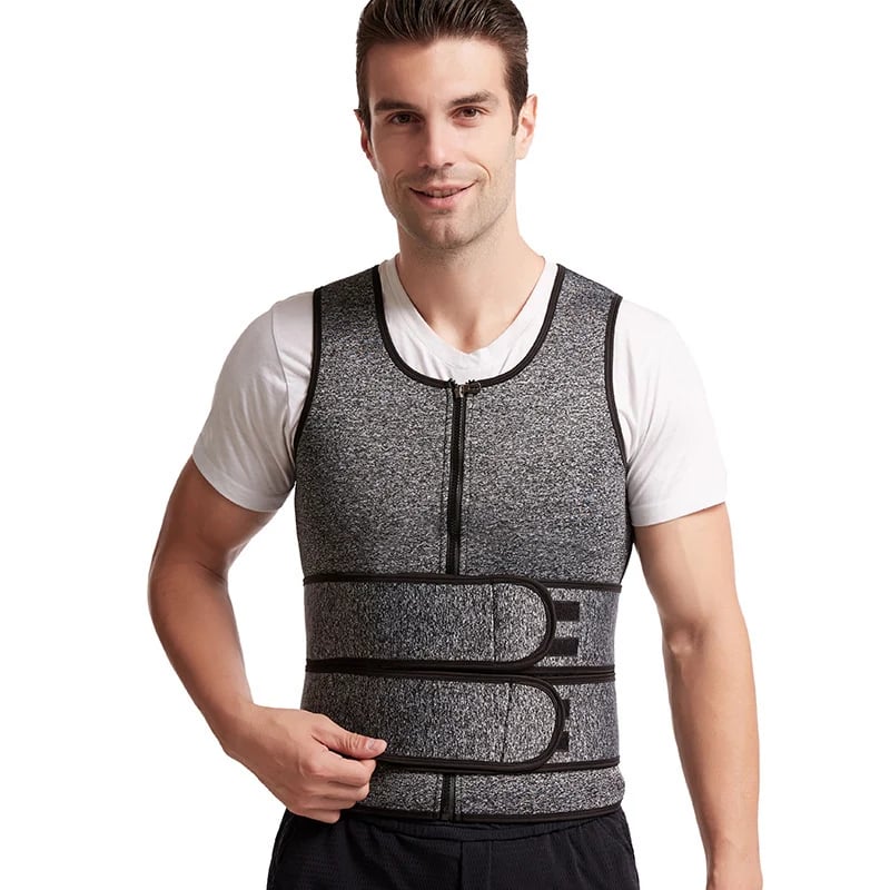 📢📢50% OFF !! ⏰Men's Shapewear Sauna Vest Waist Trainer Double Belt🔥