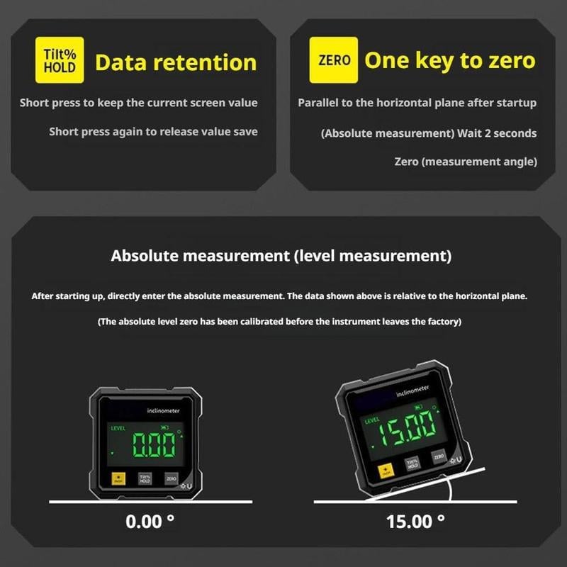 ð¥Magnetic Digital Angle Finder with Dual Laser Guide & 360° Magnetic Attachment