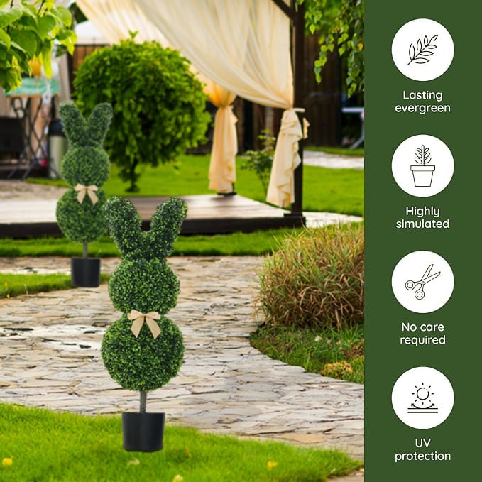 🐰Easter Pre-sale🐰Outdoor Artificial Turf Bunny-Shaped Topiary Tree