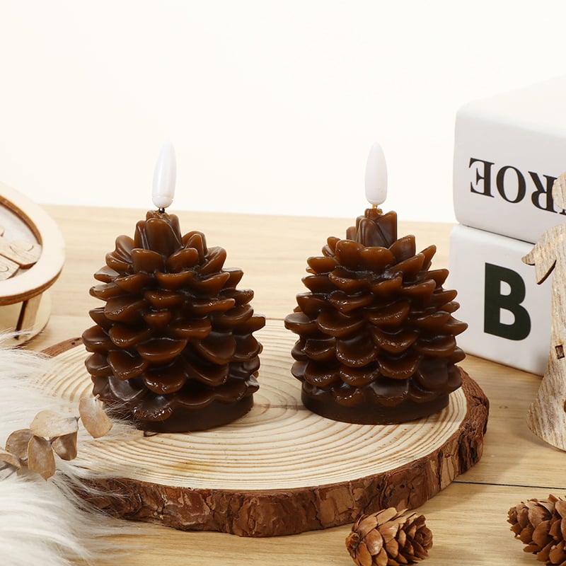 ð¥Flameless Pinecone Candles Battery Operated