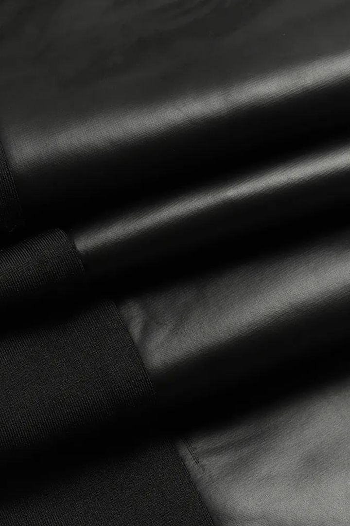 FAUX LEATHER PANTS WITH CONTRASTING TRIM AND ZIPPER(Buy 2 Free Shipping)
