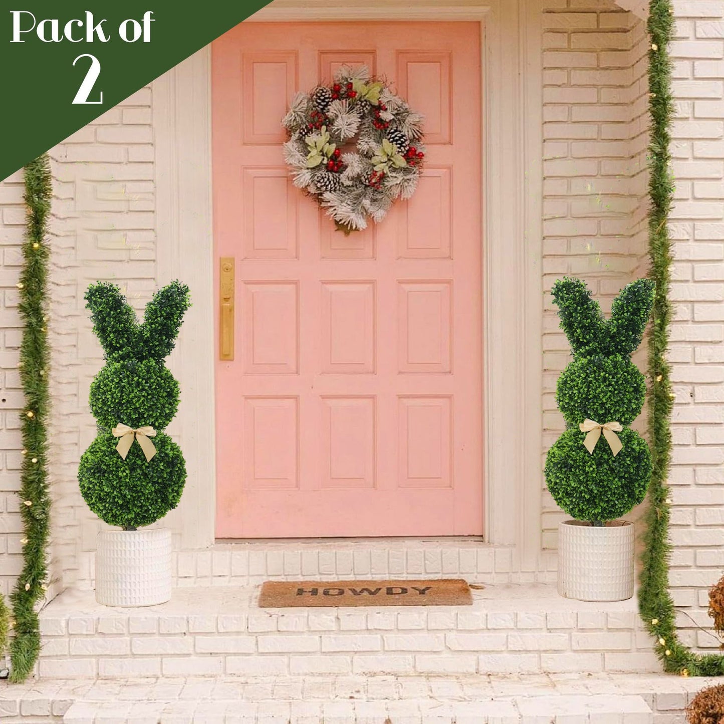 🐰Easter Pre-sale🐰Outdoor Artificial Turf Bunny-Shaped Topiary Tree