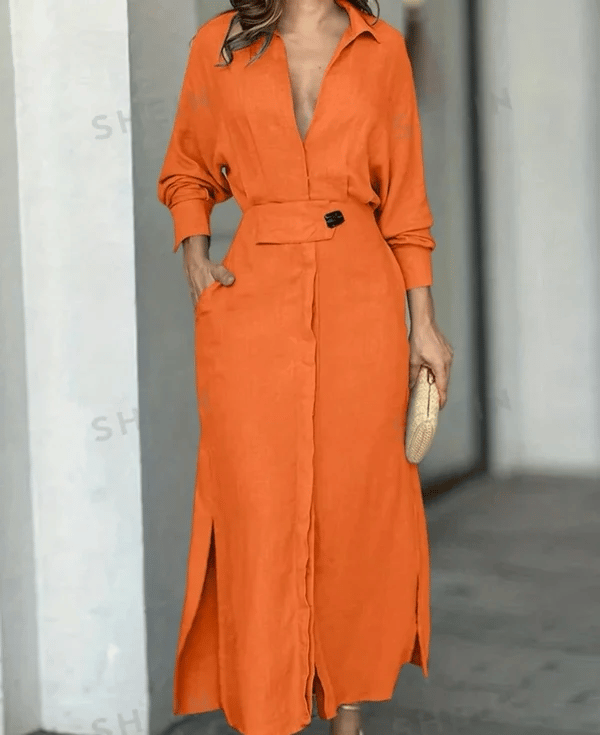 π49% OFFπ2024 Cotton And Linen Solid Color Maxi Dress