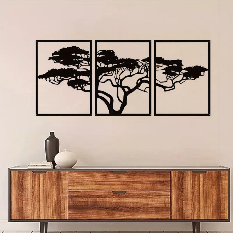 Black Tree Metal Wall Art