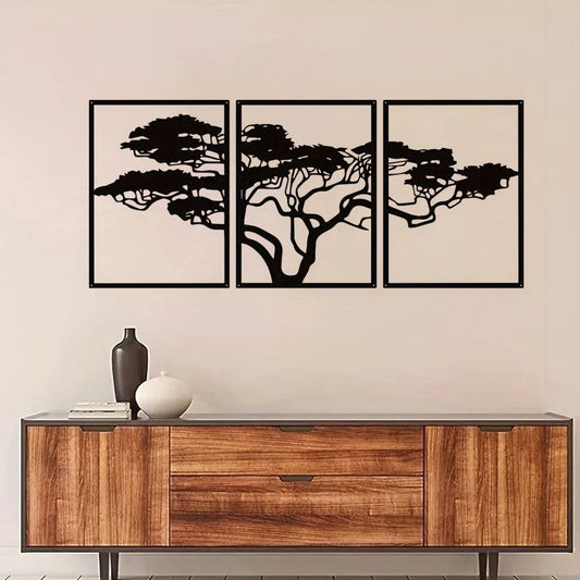 Black Tree Metal Wall Art