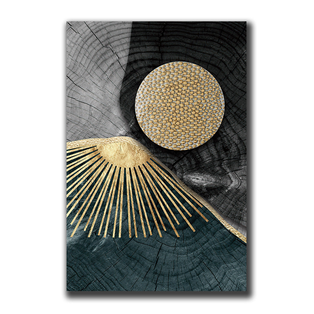 Golden Black Wood Texture Canvas Wall Art
