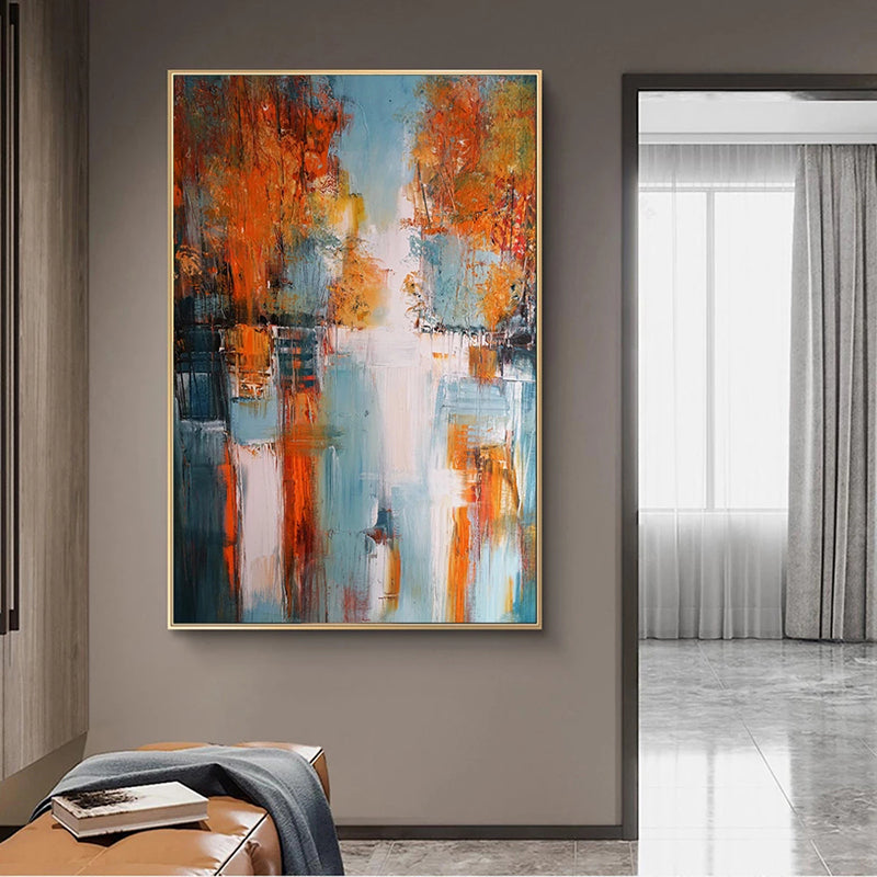 Landscape Abstract Lake Canvas Wall Art