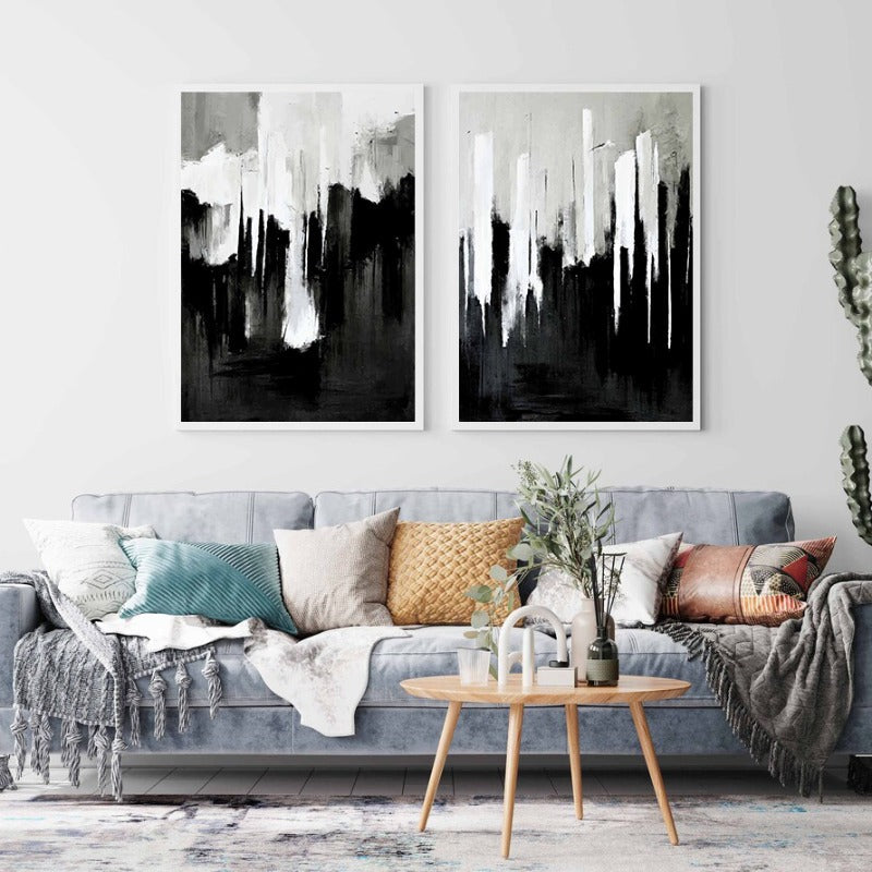 Minimalist Black White Canvas Wall Art
