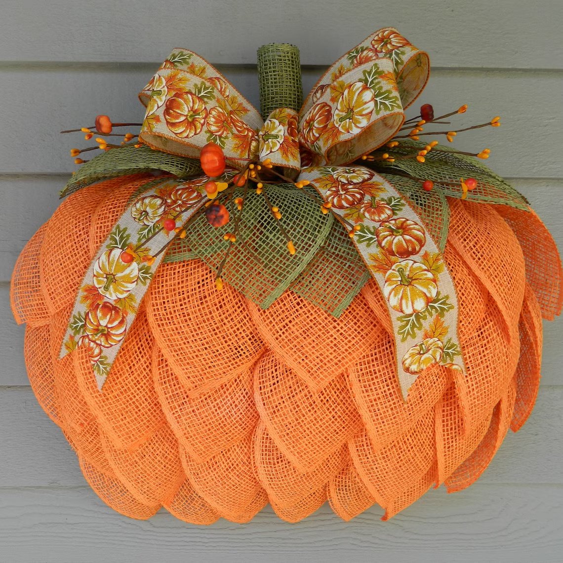 π₯π Farmhouse Pumpkin Wreath For Front Door