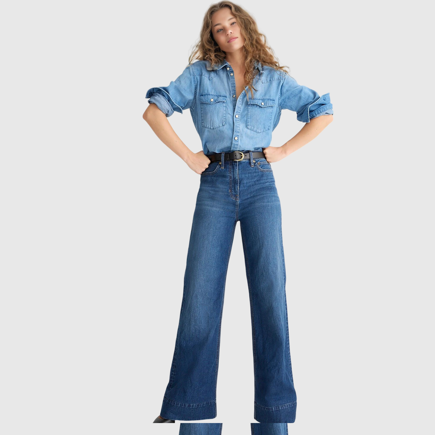 Tall Wide Leg Denim Trouser (Buy 2 Free Shipping)