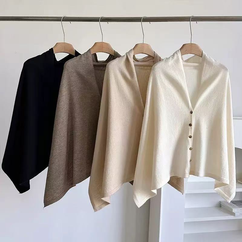 Women's Versatile Knitted Shawls Scarf Poncho Sweater-π Cozy Autumn Cape