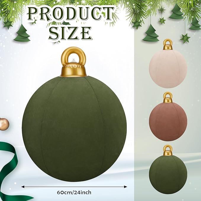🎄Inflatable Christmas Decorations - 2024 Giant Inflatable Velvet Christmas Balls