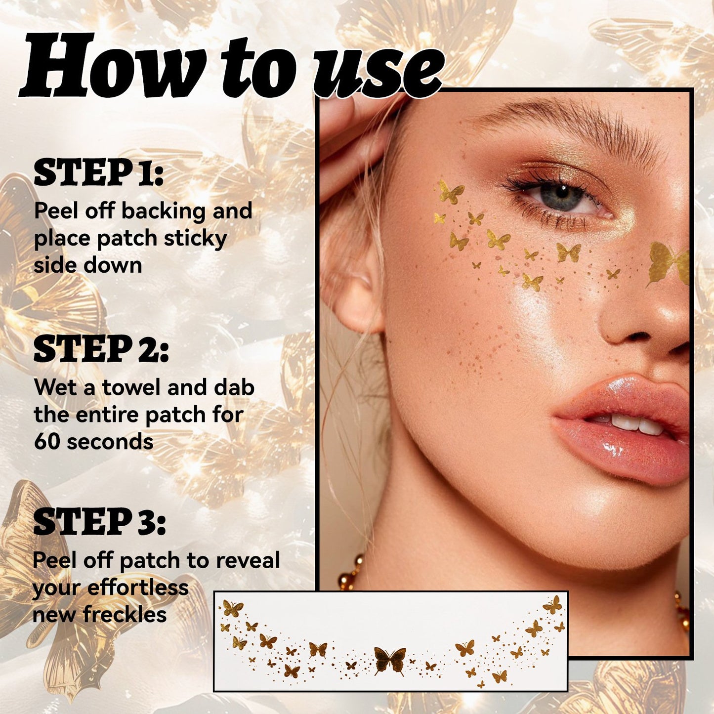 🎁LAST DAY 49% OFF🔥-Gold Glitter Freckles Makeup Patches