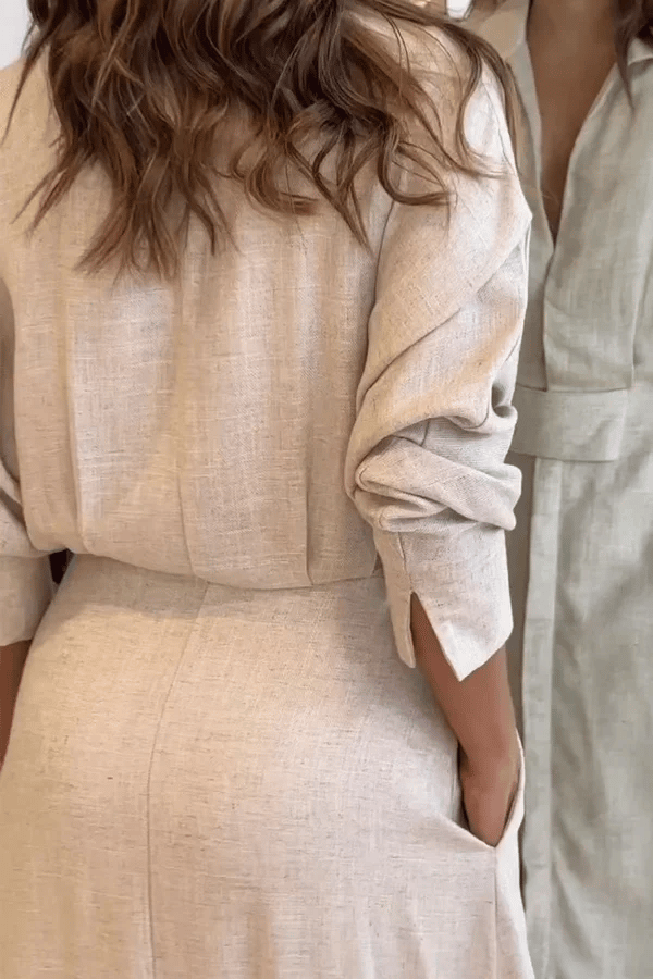 π49% OFFπ2024 Cotton And Linen Solid Color Maxi Dress