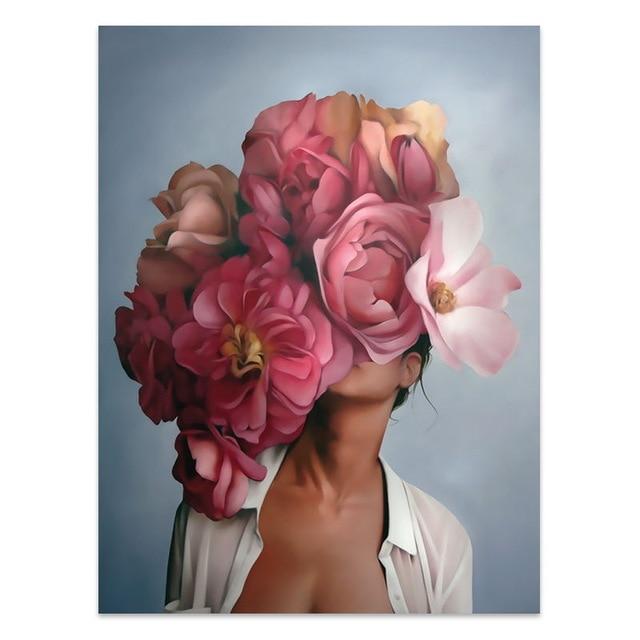 Woman Flower Head Art