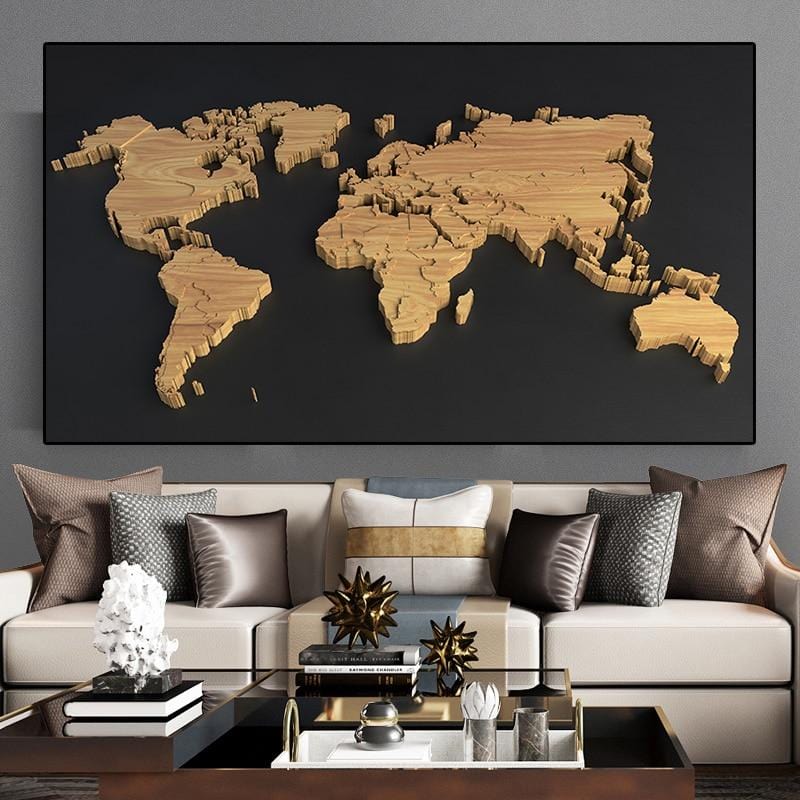 Texture World Map Canvas