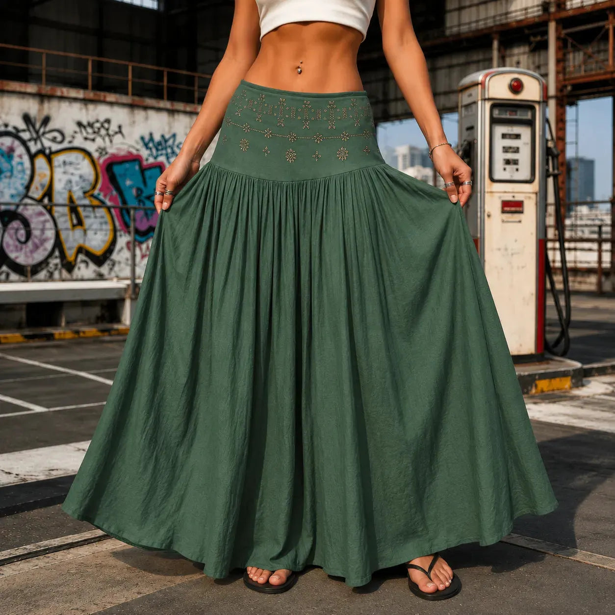 👗Women's High-Waisted Linen A-Line Beach Skirt👠