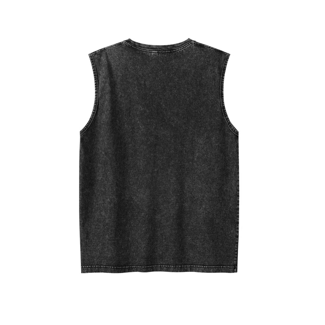 🔥4 Packs Men's Over-sized T-shirts Sports Vintage Heavy Cotton T-shirt Washed Loose Fit Athletic Tee Sleeveless Vest,summer-vibes