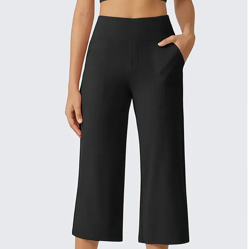 👩‍🦰Women's Loose Straight-Leg Yoga Cropped Pants with Pockets