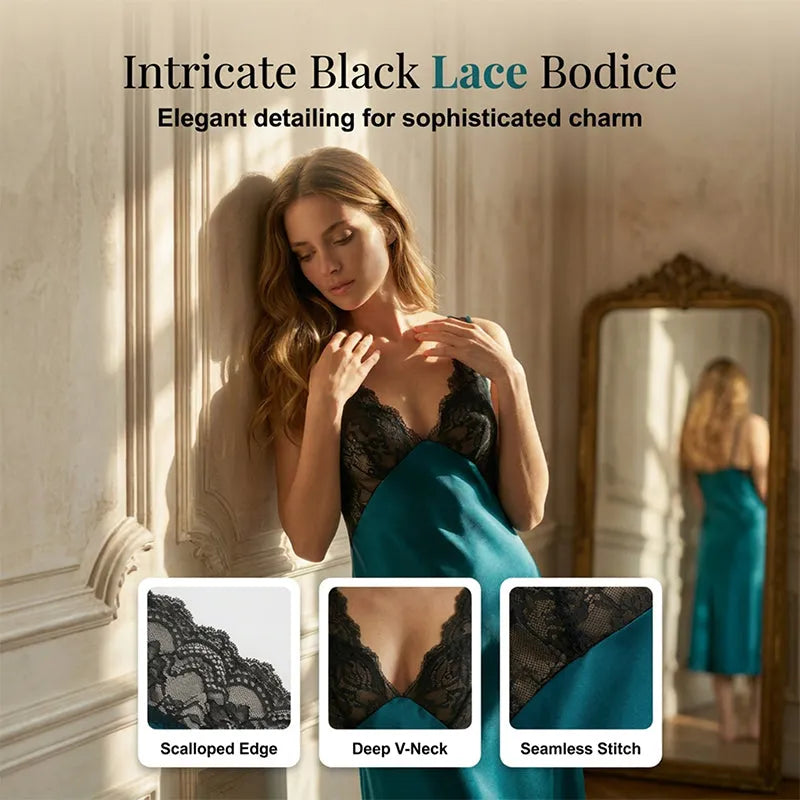 Elegant V-Neck Slip Nightdress