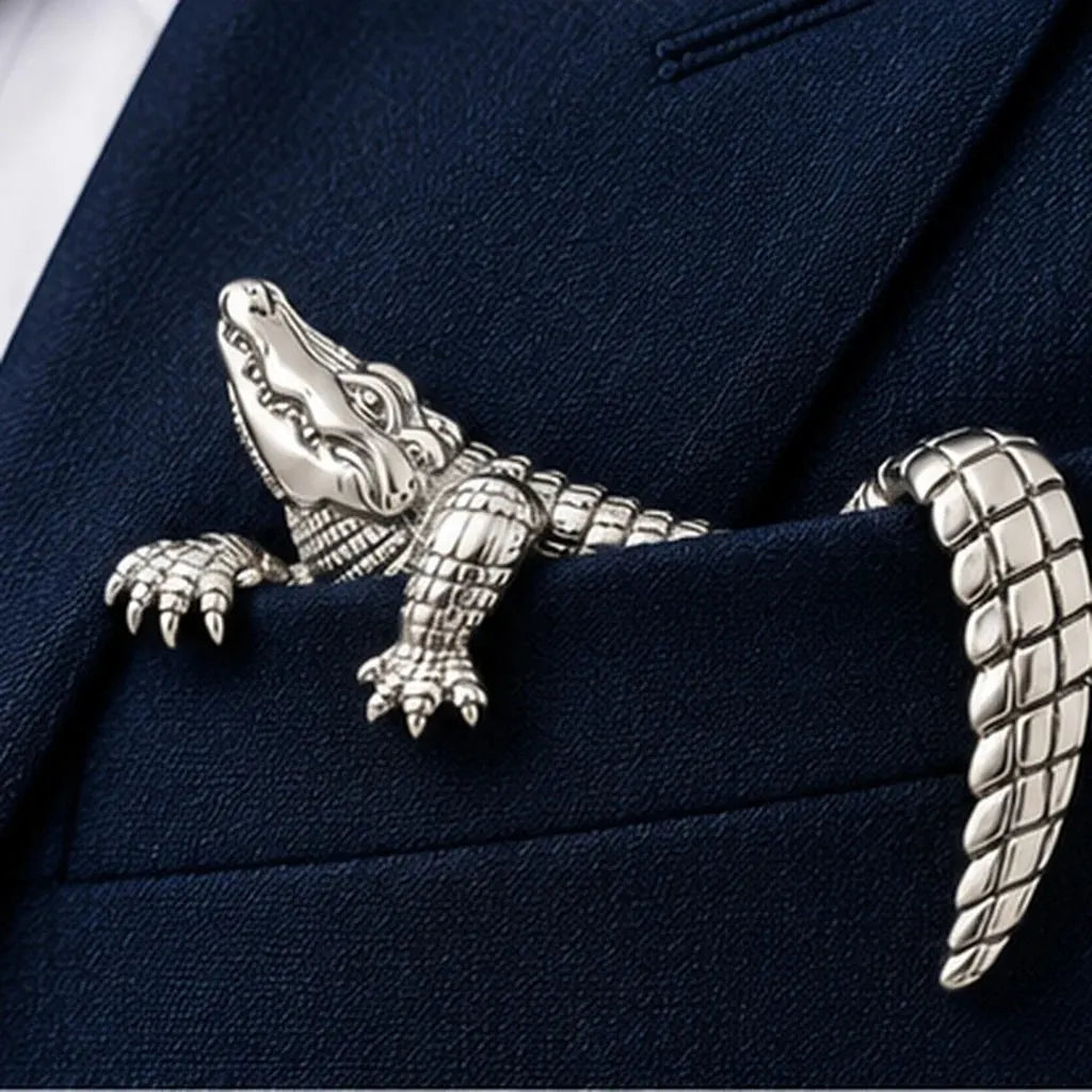 🌟 Luxury Sculpted Animal Brooch – Premium Statement Piece for Suits & Blazers🐊👔