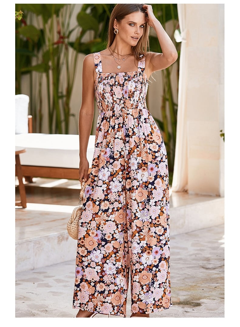 🏖️🌼Women's Casual Print Sleeveless Overalls Jumpsuits