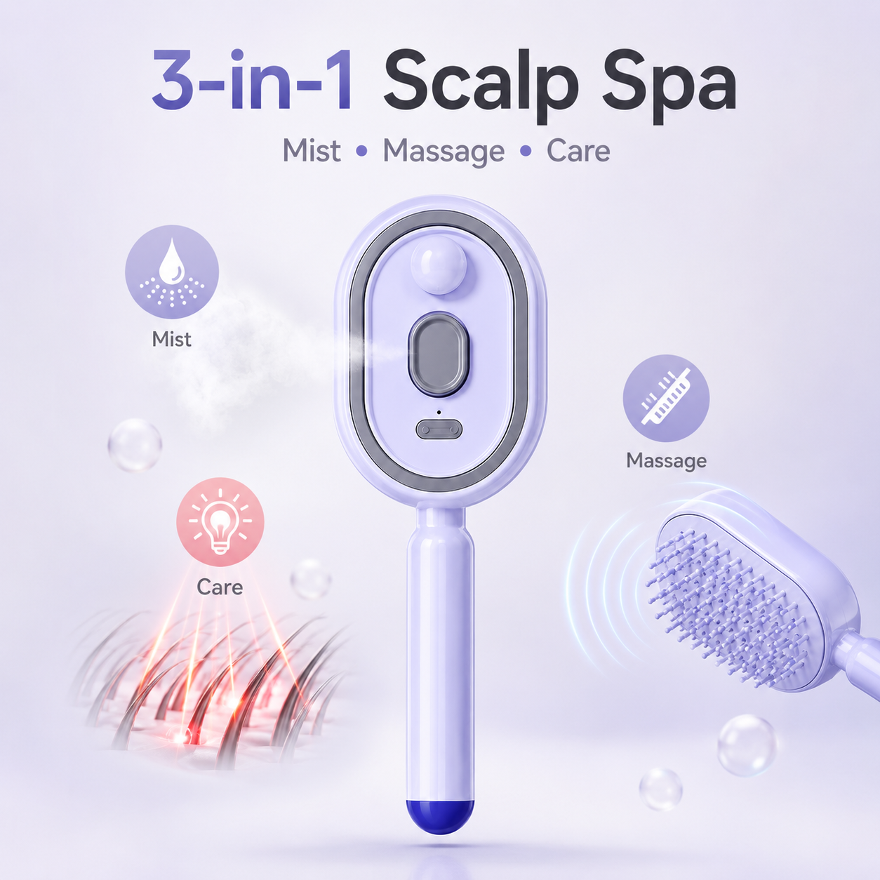 💆♀️3-in-1 Electric Spray Massage Air-Cushion Comb