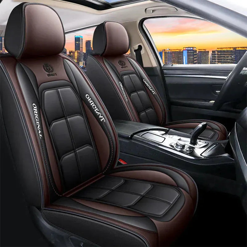 🚗Full-coverage PU Leather Car Seat Covers – Universal, suitable for sedans, SUVs, and trucks
