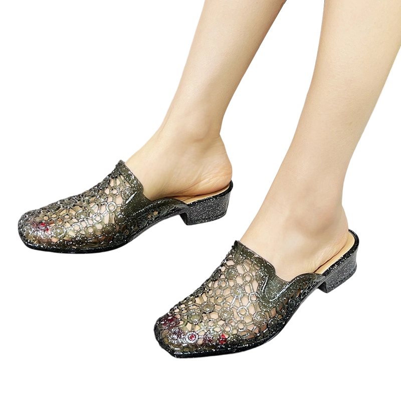 📢📢30% OFF !! ⏰Square Toe Breathable Hollow-Out Slides