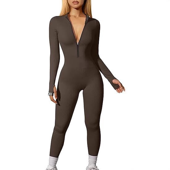 Fleece Long Sleeve Zipper Jumpsuit