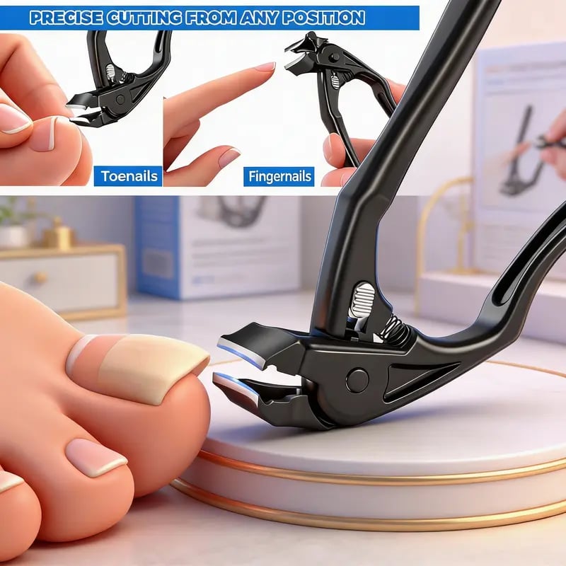 ✂️ Black Curved Nail Clipper – Ergonomic & Easy for Seniors