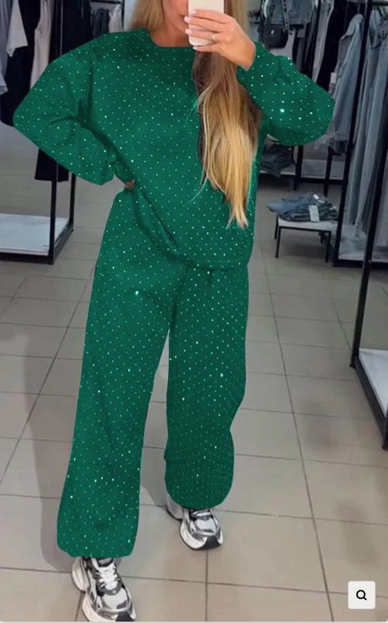 💖Women’s Round-neck Casual Sports Sweatshirt and Jogger Pants (2-piece Set)