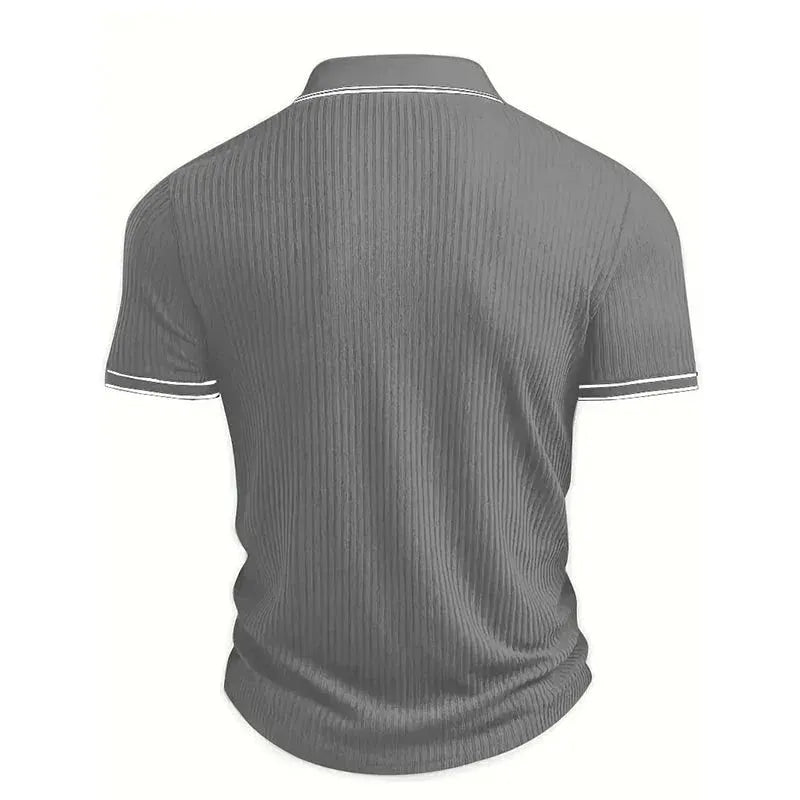👔 LIMITED-TIME 49% OFF! ⛳ Summer Casual Short Sleeve Polo Shirt – Premium Knit, Contrast Tipping, Breathable 🌴