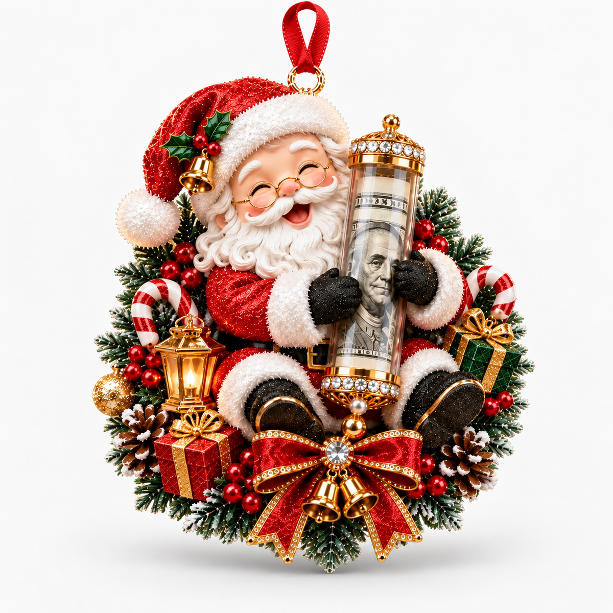 MerryMitts – Plush Animal Christmas Money Ornament