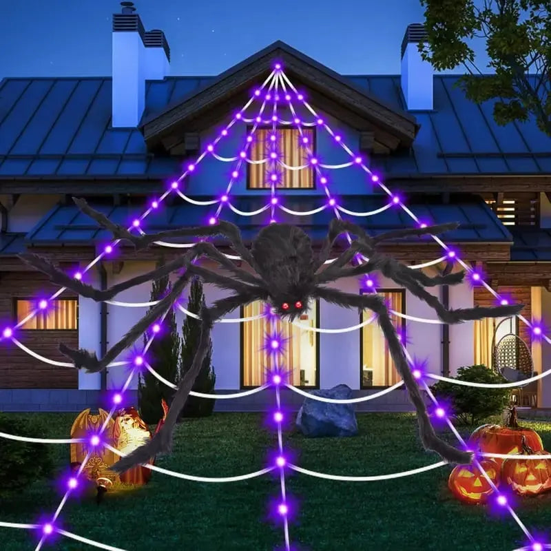 Halloween Glowing Spider Web Lights
