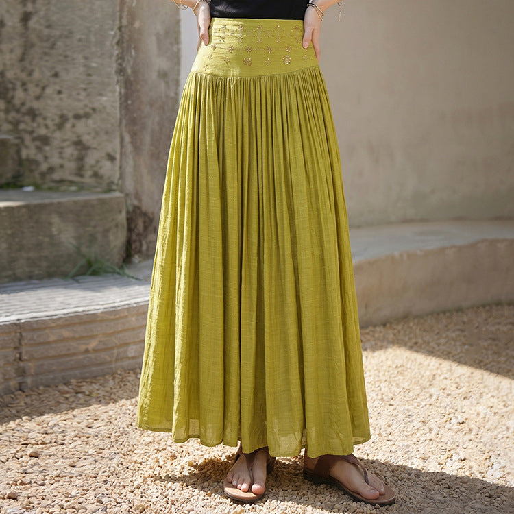 👗Women's High-Waisted Linen A-Line Beach Skirt👠