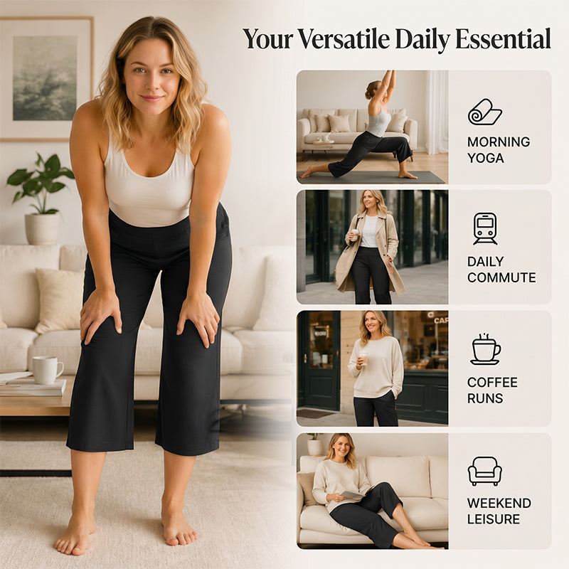 👩‍🦰Women's Loose Straight-Leg Yoga Cropped Pants with Pockets