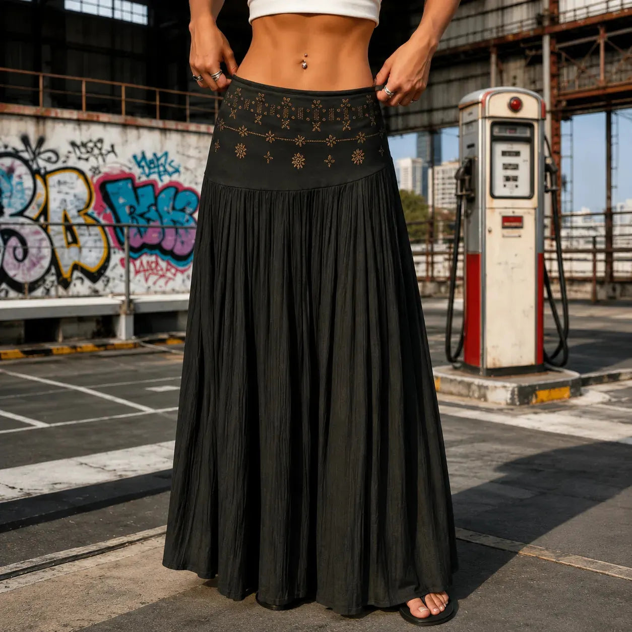 👗Women's High-Waisted Linen A-Line Beach Skirt👠