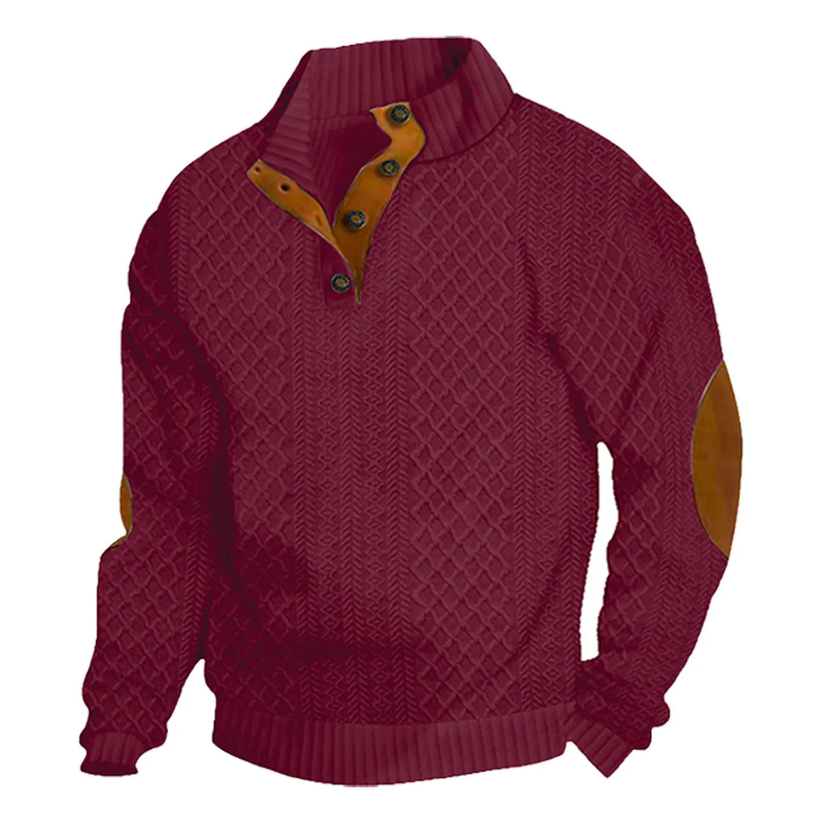 Men's Retro Casual Color-Block Jacquard Hooded Pullover