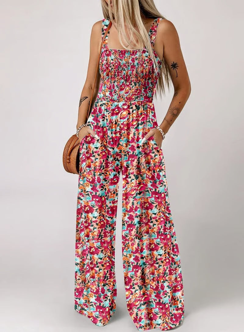 🏖️🌼Women's Casual Print Sleeveless Overalls Jumpsuits