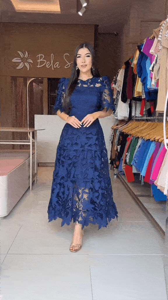 💮💕[Summer new product]Women's short-sleeved lace hollow dress