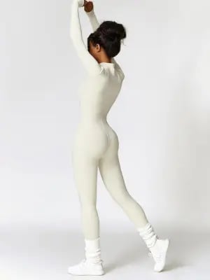 Fleece Long Sleeve Zipper Jumpsuit