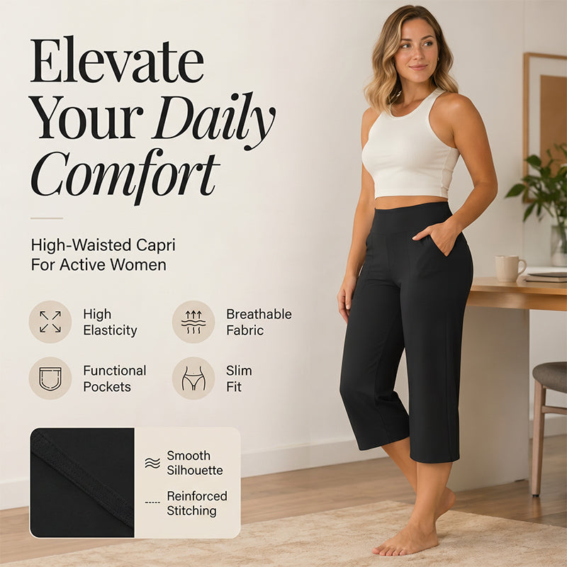 👩‍🦰Women's Loose Straight-Leg Yoga Cropped Pants with Pockets